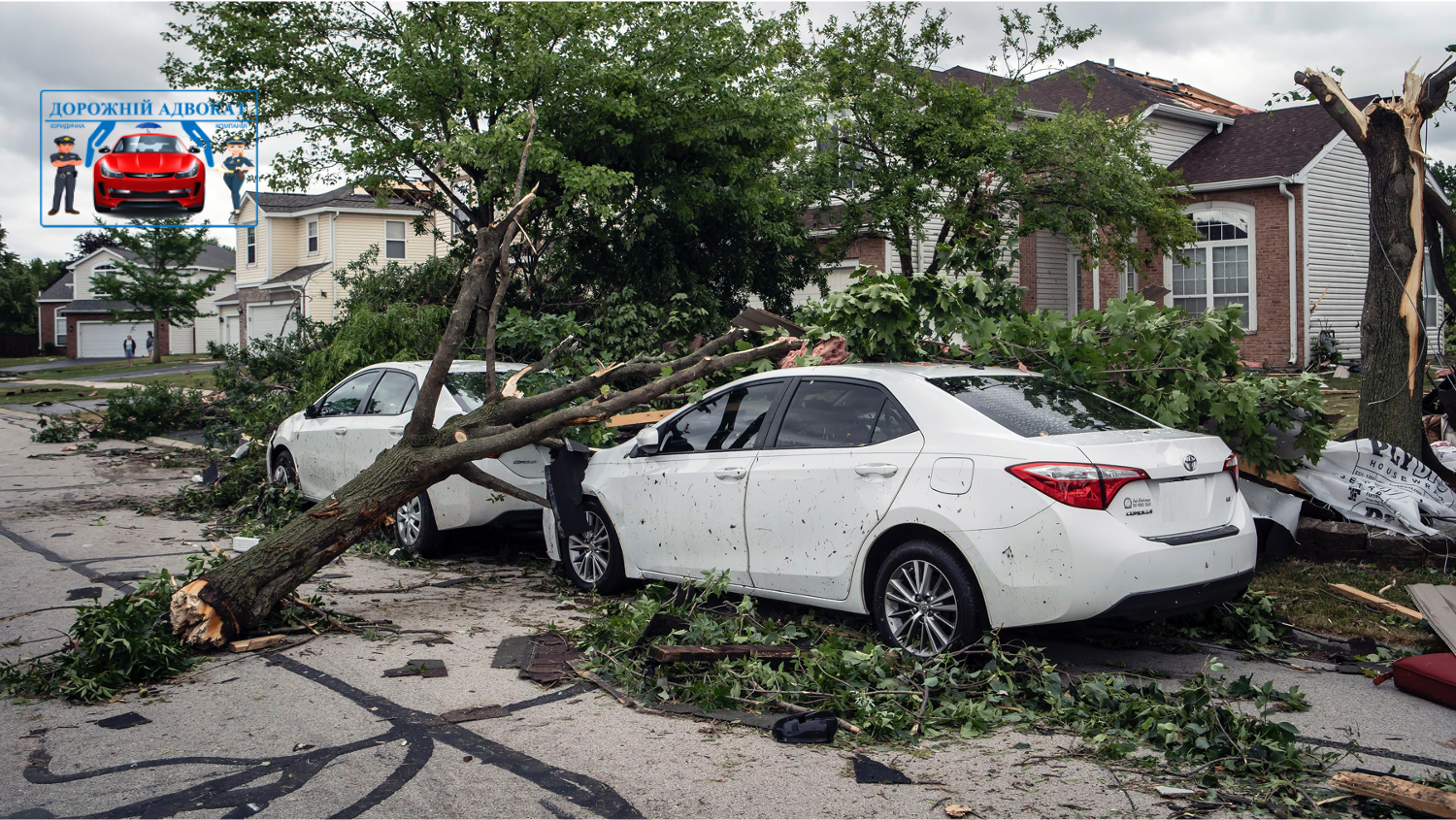 впало дерево стовп припаркований автомобіль хто винен відшкодувати стягнути збитки матеріальну шкоду міська сільська рада виконавчий комітет