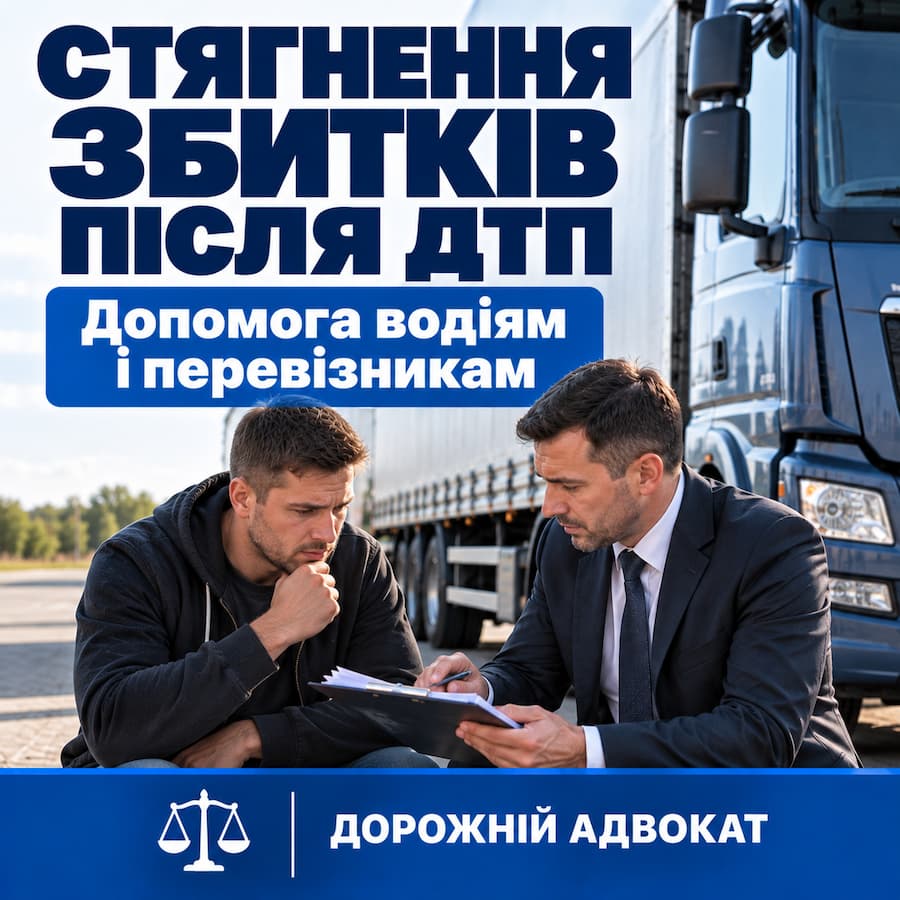 Стягнення збитків після ДТП адвокат