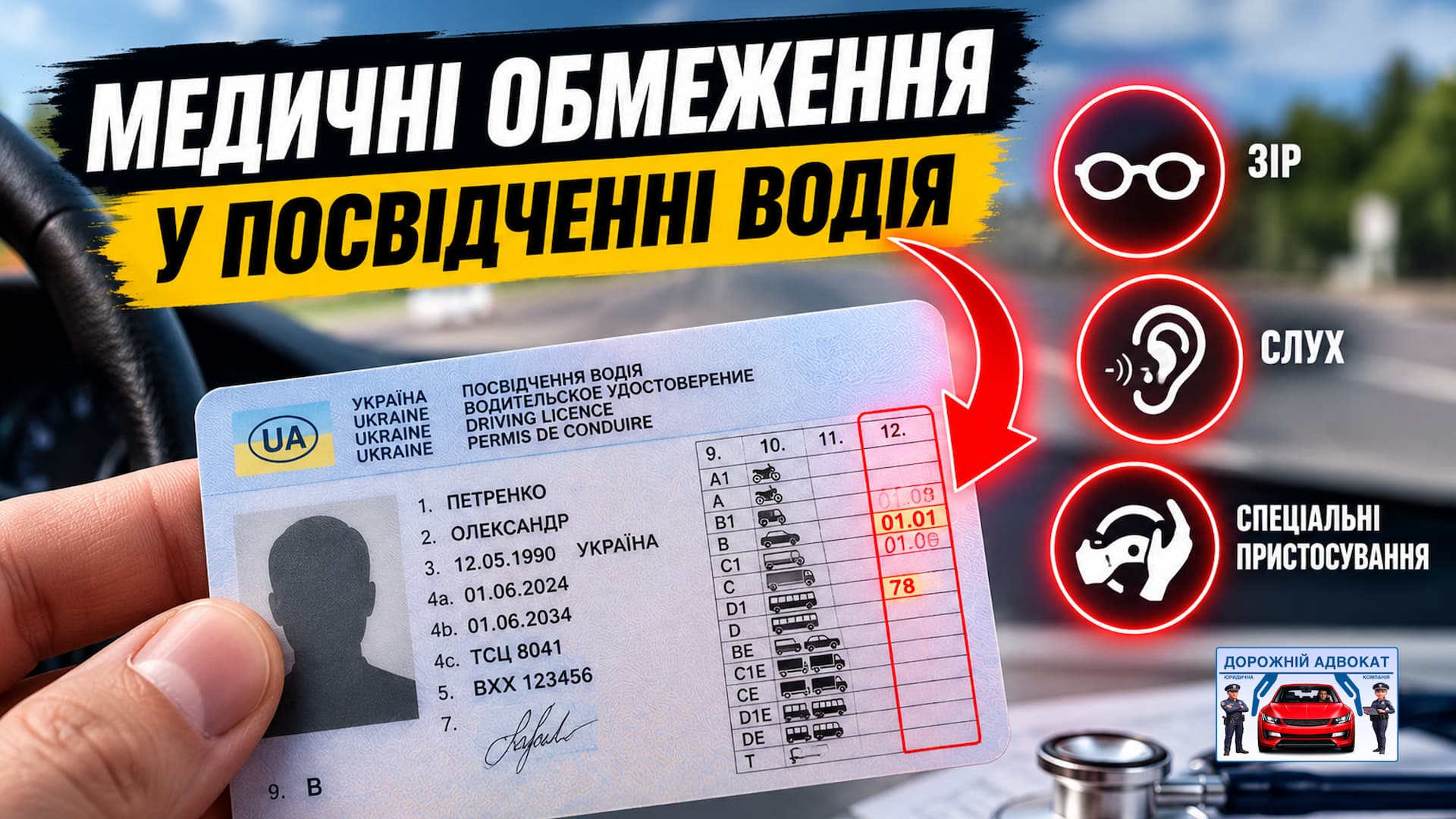 Медичні обмеження у посвідченні водія